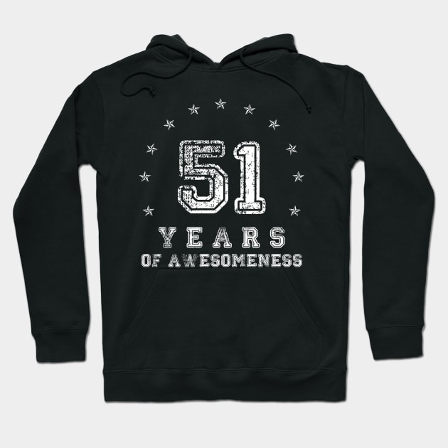 Vintage 51 years of awesomeness Hoodie by opippi